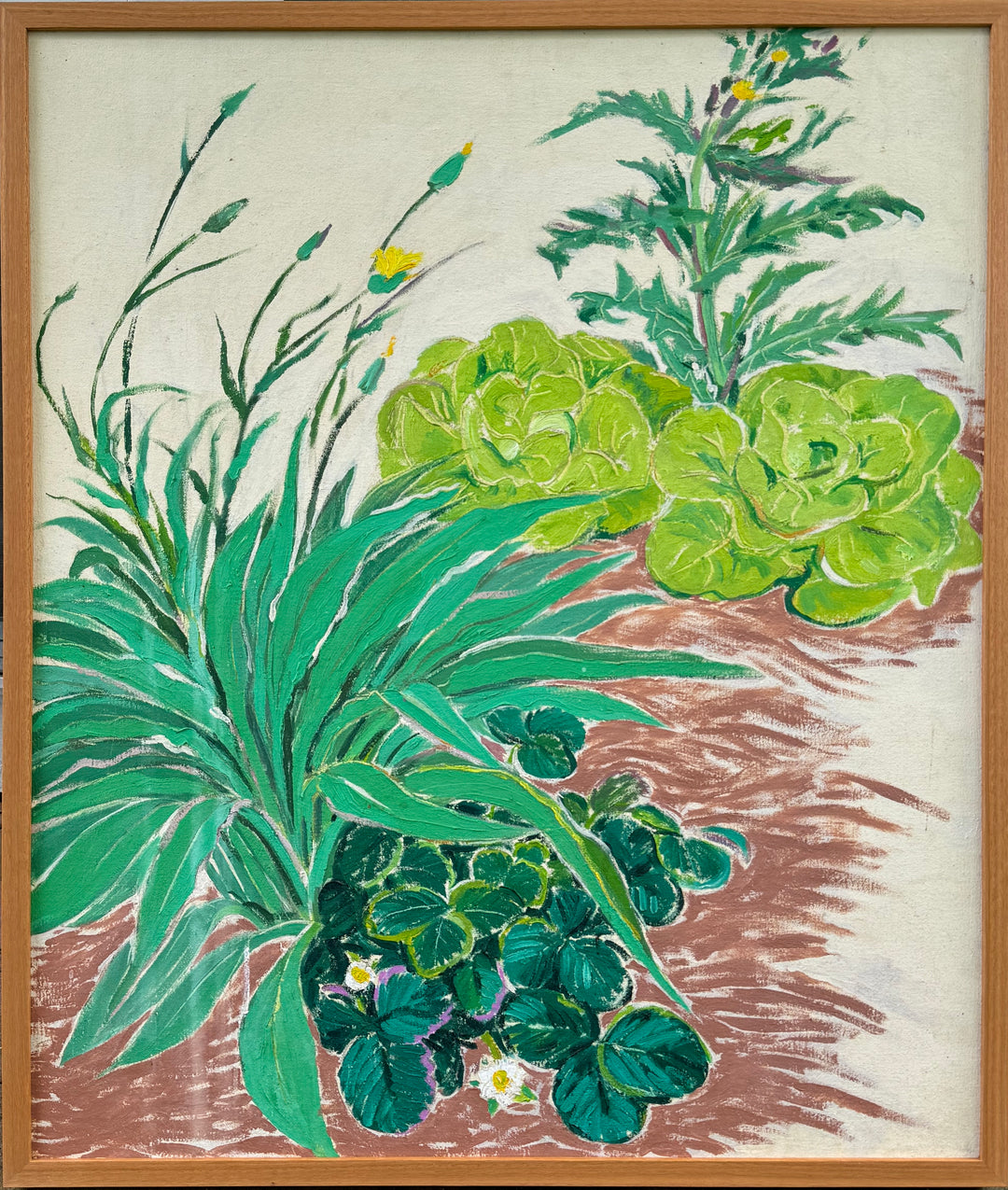 Green Gulch Field, Original Painting on Canvas, Framed