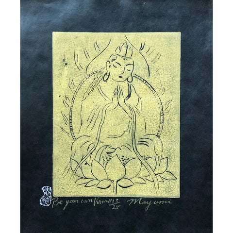 Be Your Own Kannon (Kwan Yin), Black and Gold, Sold as Set